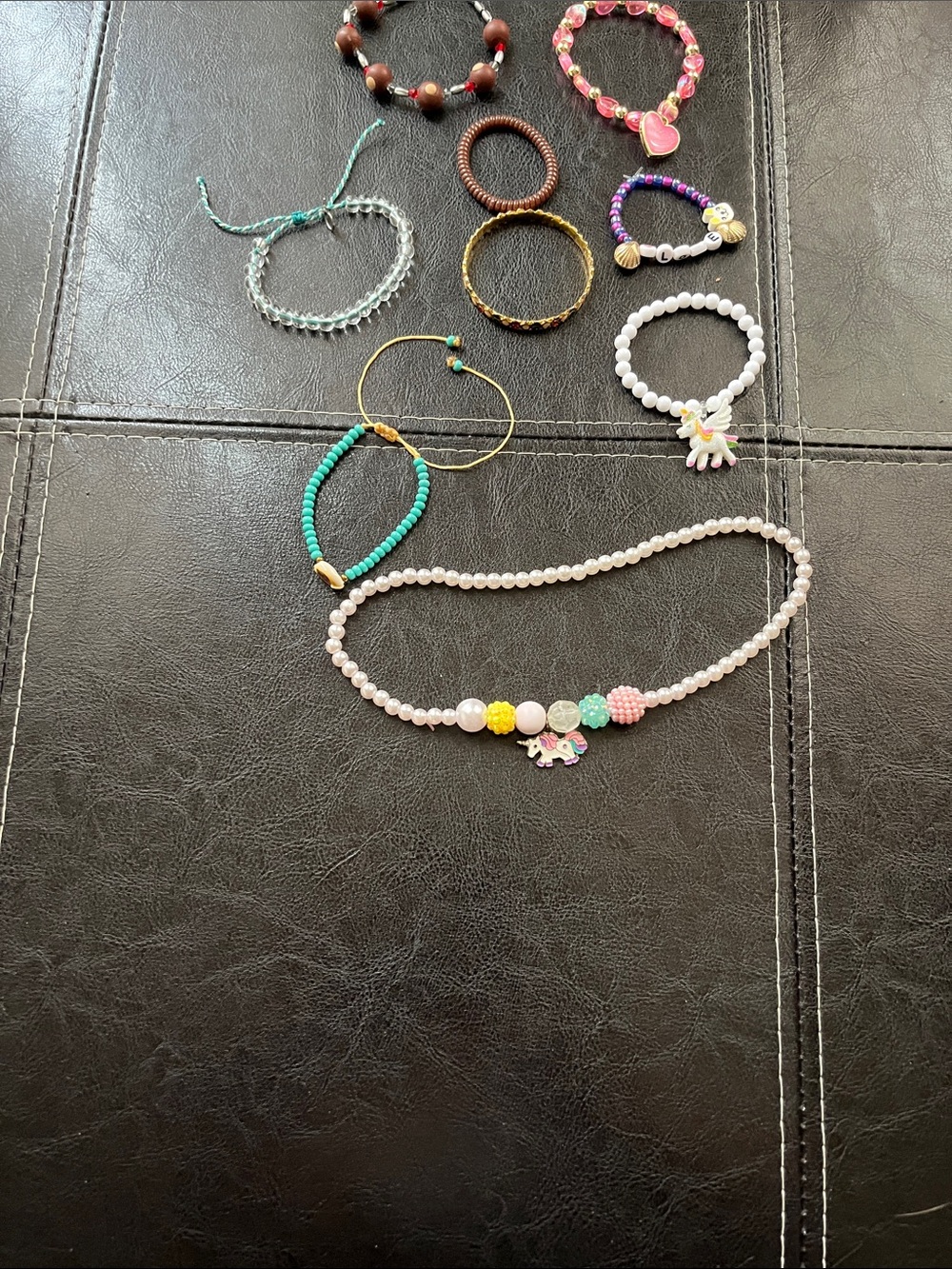 Source Unknown Multicolor Kids Beaded Necklace and Bracelet Set
